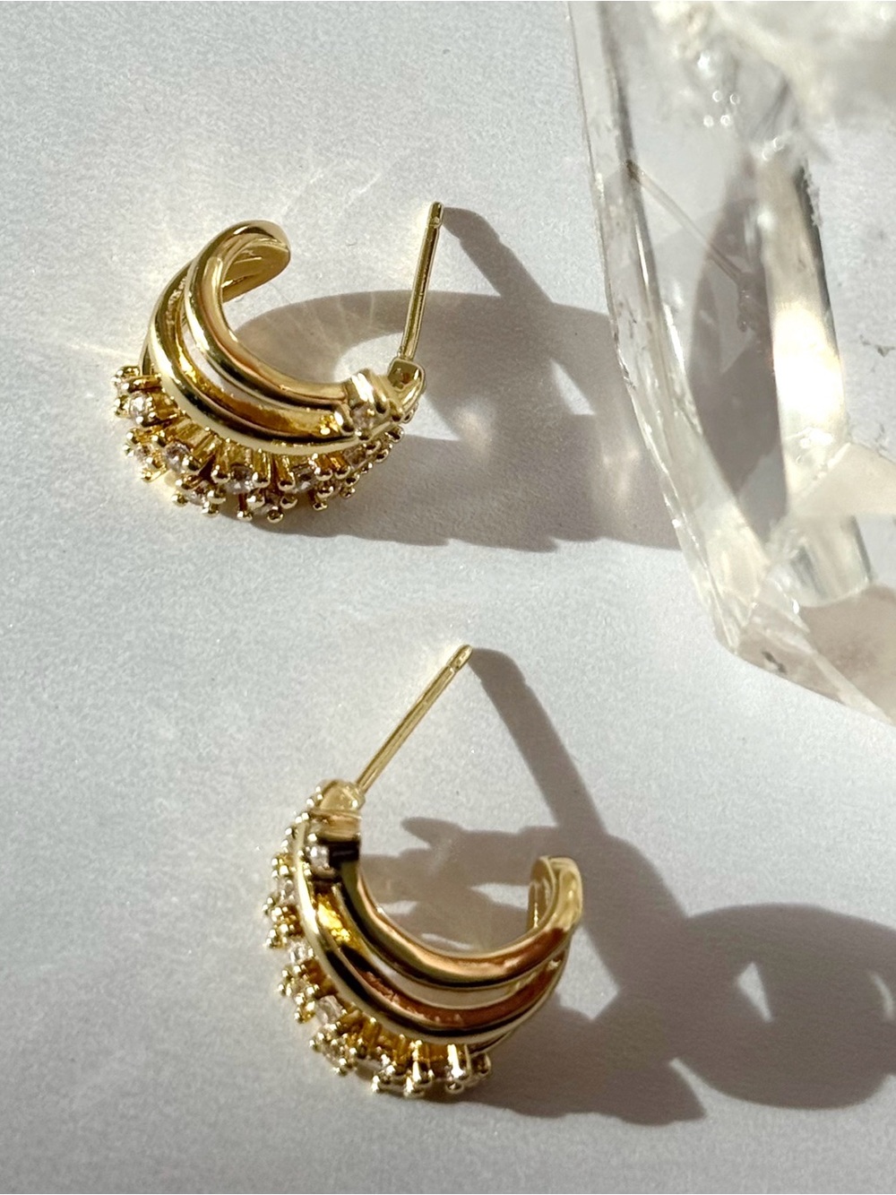 Monia Open hoop Stud Earrings - Picture 5 of 5